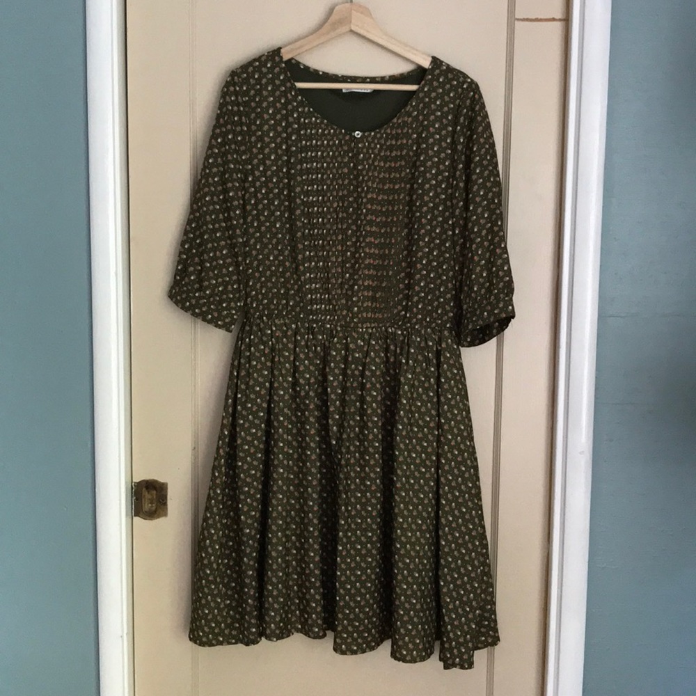 Mikarose 3/4 sleeve calico dress
